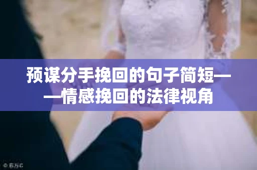 预谋分手挽回的句子简短——情感挽回的法律视角