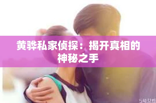 黄骅私家侦探：揭开真相的神秘之手