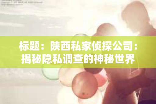 标题：陕西私家侦探公司：揭秘隐私调查的神秘世界