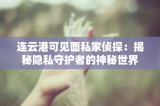 连云港可见面私家侦探：揭秘隐私守护者的神秘世界