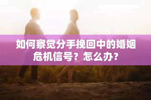 如何察觉分手挽回中的婚姻危机信号？怎么办？