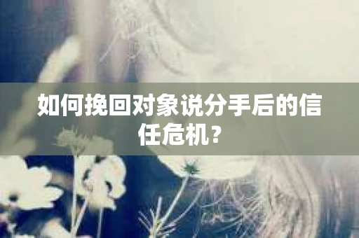 如何挽回对象说分手后的信任危机？